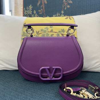 Valentino Vsling In Grainy Calfskin In Violet