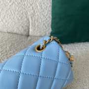 Chanel mini flap bag in blue 20×7×12cm  - 5