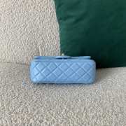 Chanel mini flap bag in blue 20×7×12cm  - 4