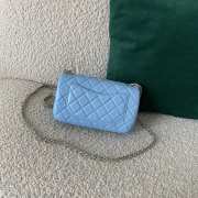 Chanel mini flap bag in blue 20×7×12cm  - 3