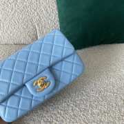 Chanel mini flap bag in blue 20×7×12cm  - 2