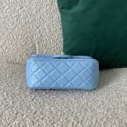 Chanel mini flap bag in blue 17×7×12cm  - 6