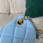 Chanel mini flap bag in blue 17×7×12cm  - 5