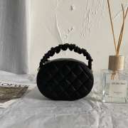 Chanel mini black round trunk with ruffle straps - 6