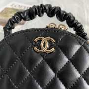 Chanel mini black round trunk with ruffle straps - 3