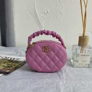 Chanel mini pink round trunk with ruffle straps - 1