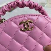 Chanel mini pink round trunk with ruffle straps - 2