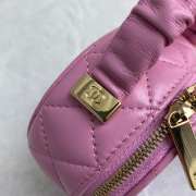 Chanel mini pink round trunk with ruffle straps - 3