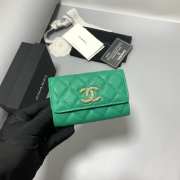 Chanel 23S wallet in green with gold buckle 11x8.5x3cm - 6