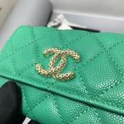 Chanel 23S wallet in green with gold buckle 11x8.5x3cm - 2