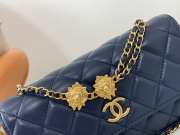 Chanel 23A flap bag with gold buckle in blue 20.5cm - 3