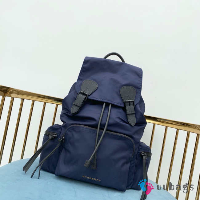 Burberry Dark Blue Rucksack Military Backpack 32x42cm - 1