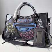 Balenciaga City Graffiti Classic Studs Bag Leather Multicolor - 5