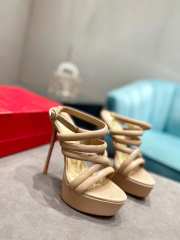 Louboutin Nude Strappy Heels 9cm - 1