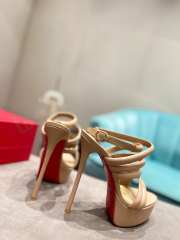 Louboutin Nude Strappy Heels 9cm - 5