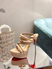 Louboutin Nude Strappy Heels 9cm - 3