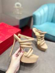 Louboutin Nude Strappy Heels 9cm - 4