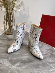 Louboutin White Ankle Boot Shoes 9cm - 6