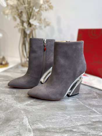 Louboutin Gray Ankle Boot Shoes 9cm