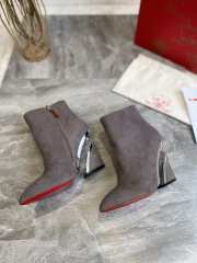 Louboutin Gray Ankle Boot Shoes 9cm - 4