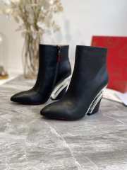 Louboutin Full Black Ankle Boot Shoes 9cm - 1