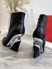 Louboutin Full Black Ankle Boot Shoes 9cm - 6