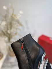 Louboutin Full Black Ankle Boot Shoes 9cm - 3