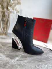 Louboutin Full Black Ankle Boot Shoes 9cm - 2