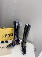 Fendi Knee High Heeled Boots In Black  - 4