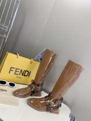 Fendi Knee High Heeled Boots In Brown  - 1