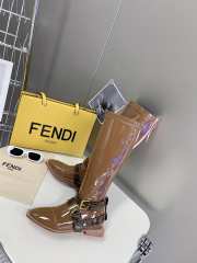 Fendi Knee High Heeled Boots In Brown  - 2