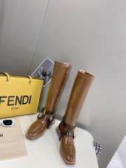 Fendi Knee High Heeled Boots In Brown  - 6