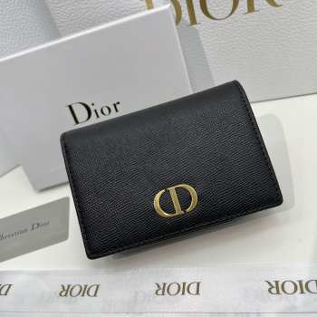 Dior 2055 Full Black Wallet 13.5x9.5x3.5cm