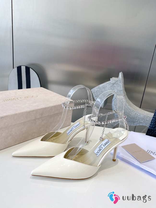 Jimmy Choo white 22ss high heels 8.5cm - 1