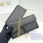 Dior small black shoulder bag with gold buckle 19x10.5x3.5cm - 3