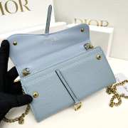 Dior small blue shoulder bag with gold buckle 19x10.5x3.5cm - 3