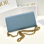 Dior small blue shoulder bag with gold buckle 19x10.5x3.5cm - 2