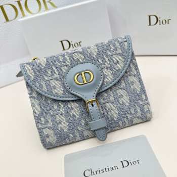 Dior blue wallet 10x8.9x2.2cm