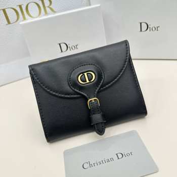 Dior full black wallet 10x8.9x2.2cm