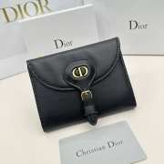 Dior full black wallet 10x8.9x2.2cm - 3