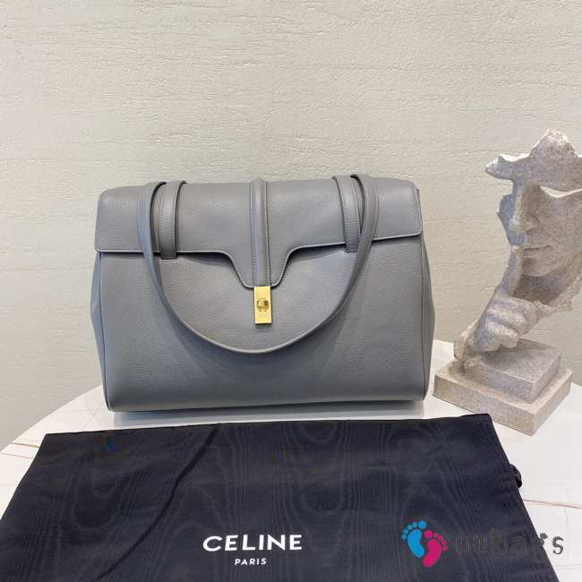 Celine Soft 16 bag in gray smooth calfskin 38x26x18cm - 1