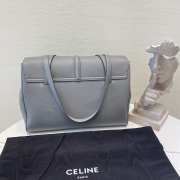 Celine Soft 16 bag in gray smooth calfskin 38x26x18cm - 3