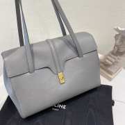 Celine Soft 16 bag in gray smooth calfskin 38x26x18cm - 4