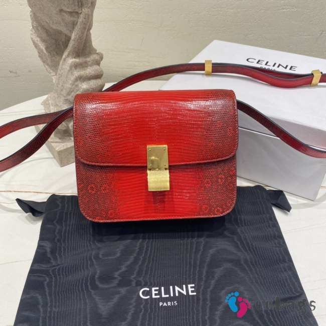 Celine red classic box 5980 18.5×15×6cm - 1