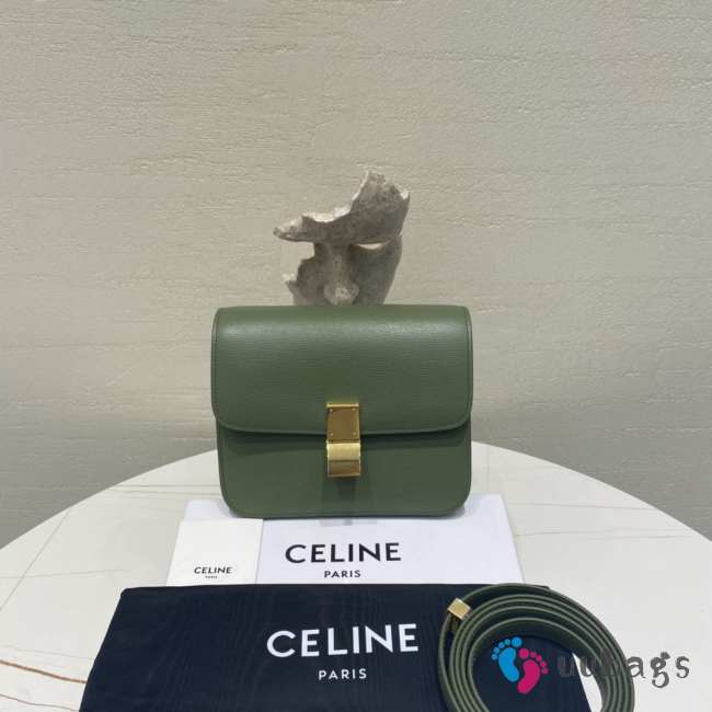 Celine teen classic box in green 18.5×15×6cm - 1