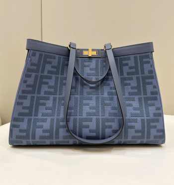 Fendi blue X-tote Bag In Canvas 40x12x29cm