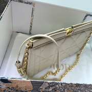 Dior Caro Zipped Pouch Calfskin-Beige 27.5x14x4.5cm - 4