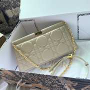 Dior Caro Zipped Pouch Calfskin-Beige 27.5x14x4.5cm - 3