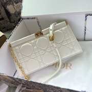 Dior Caro Zipped Pouch Calfskin-White 27.5x14x4.5cm - 1