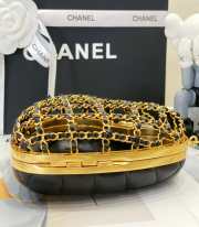 Chanel Heart Minaudiere Lambskin Black 13x14x3cm - 3